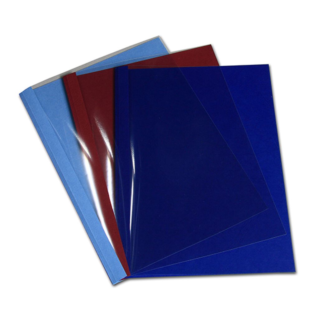 POV Premium Thermobindemappen, 270g/m², Lederstruktur, bordeaux, glasklare Folie, 6 mm (für 51 - 60 Blatt 80g/m² Papier)