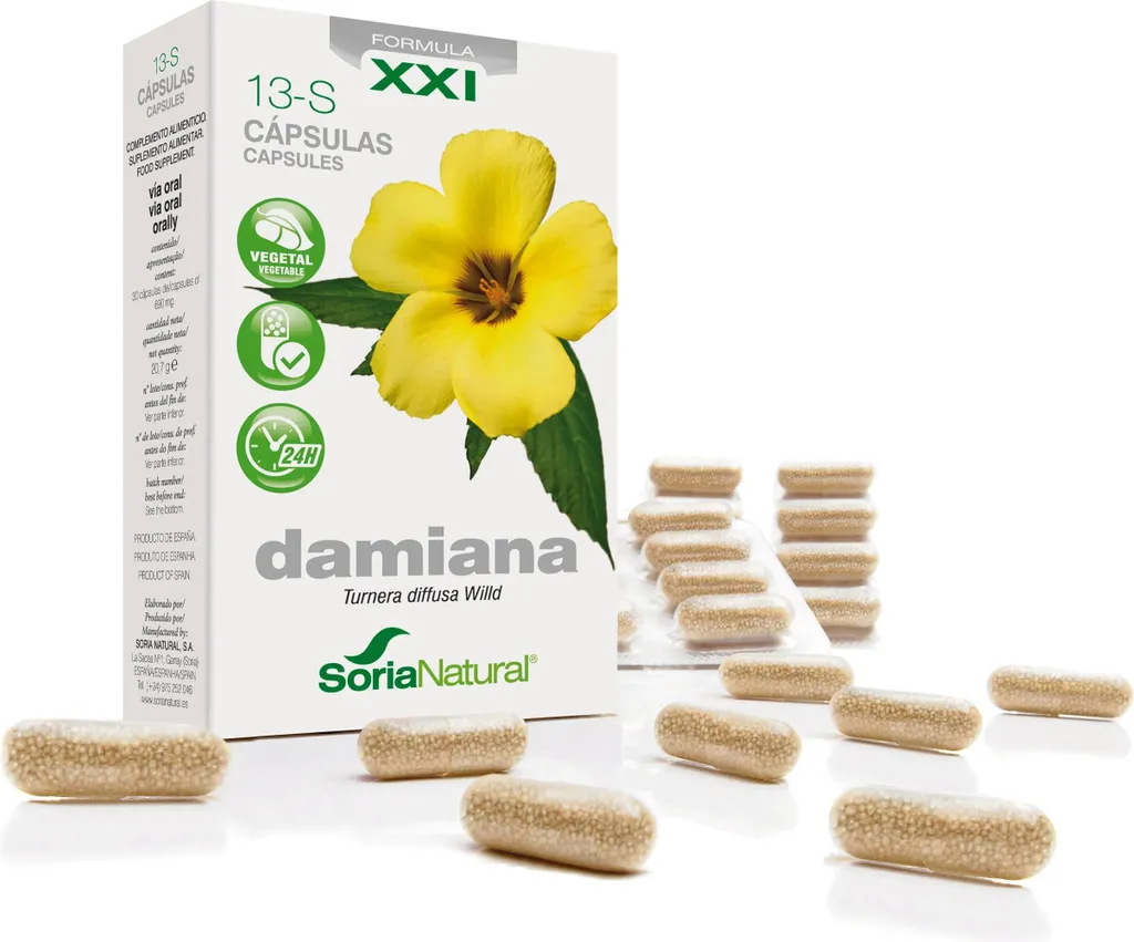 Soria Natural Damiana 13-S Libération Prolongée 30 Gélules Tonus