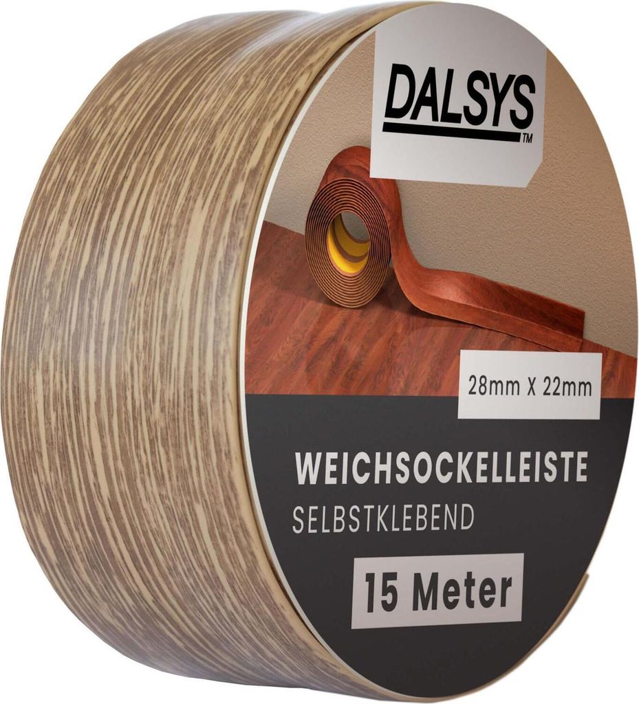 Dalsys Weichsockelleiste selbstklebend Dunkle Eiche 15m Produktbild 