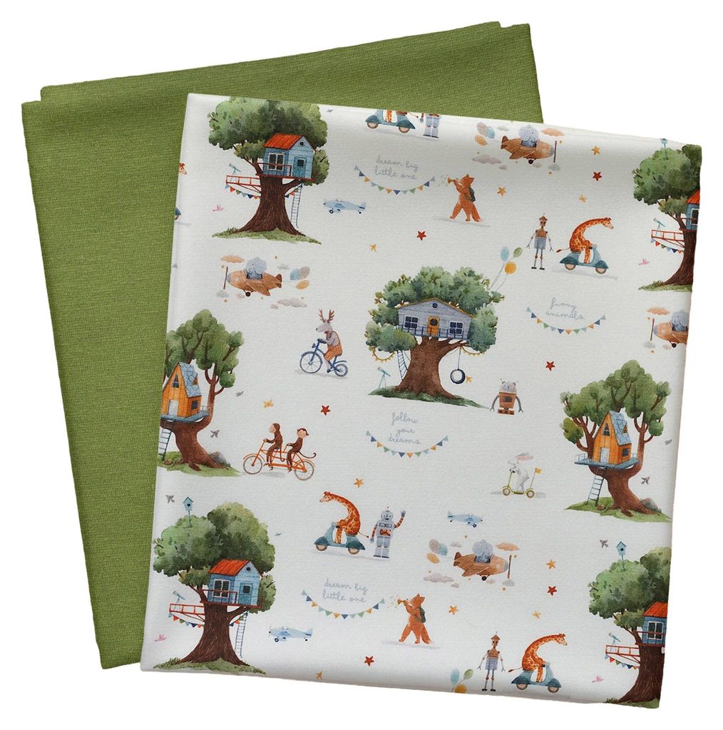 Stoffpaket Kinder 0,5x1,5m Jersey + 0,5x0,7m Bündchen Nähpaket Kinderkleidung
