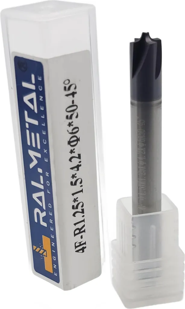 Fraise concave R1,25 en acier trempé 45 HRC 6D pour finition métal