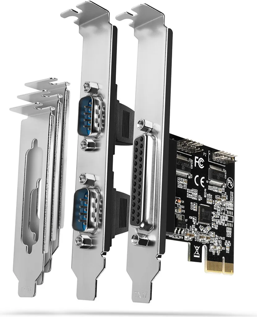 AXAGON Axagon PCEA-PSN PCIe-Adapter mit 1x Parallel-+ 2x Seriell-Ports - Schede/adattatori di interfaccia ASIX AX99100 Parallelo interno, RS-232