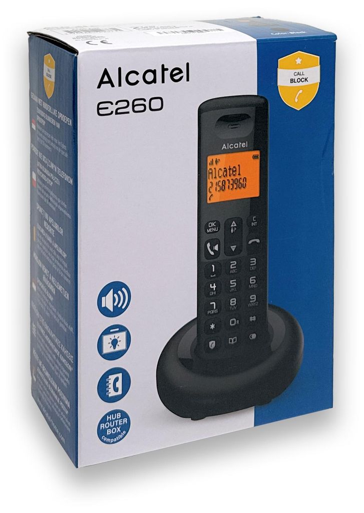 ALCATEL E260 Schnurloses DECT-Telefon schwarz Produktbild 