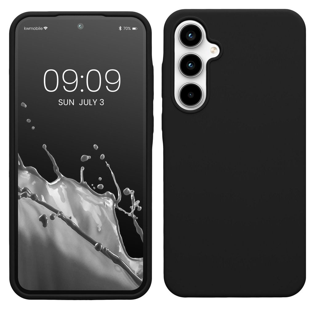 kwmobile Handyhülle für Samsung Galaxy A35 Hülle - Case Silikon - Kabelloses Laden - Schutzhülle Cover in Schwarz