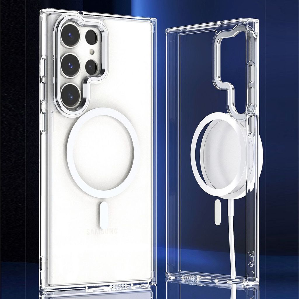 Für Samsung Galaxy S24 Ultra MagSafe Acryl TPU Silikon Schutzhülle Transparent