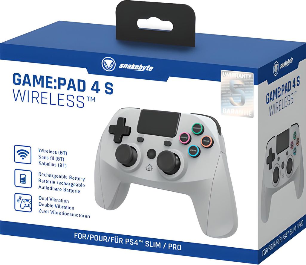 snakebyte GAME:PAD 4S - gris - Manette sans fil Bluetooth Image du produit 