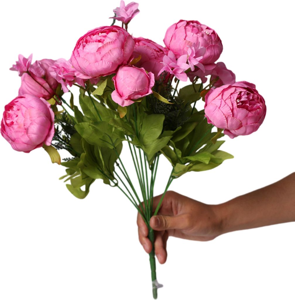 Lebendiger simulierter Pfingstrosenstrauß im europäischen Stil, langlebig, 13 Köpfe, künstliche Pfingstrosenblume, DIY-Kunsthandwerk, Hochzeit,...