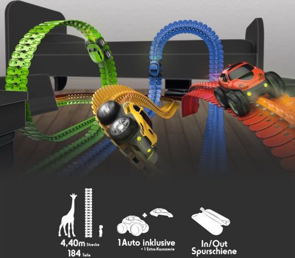 Smoby FleXtreme Starter-Set Autorennbahn - 184 bunte Produktbild 3