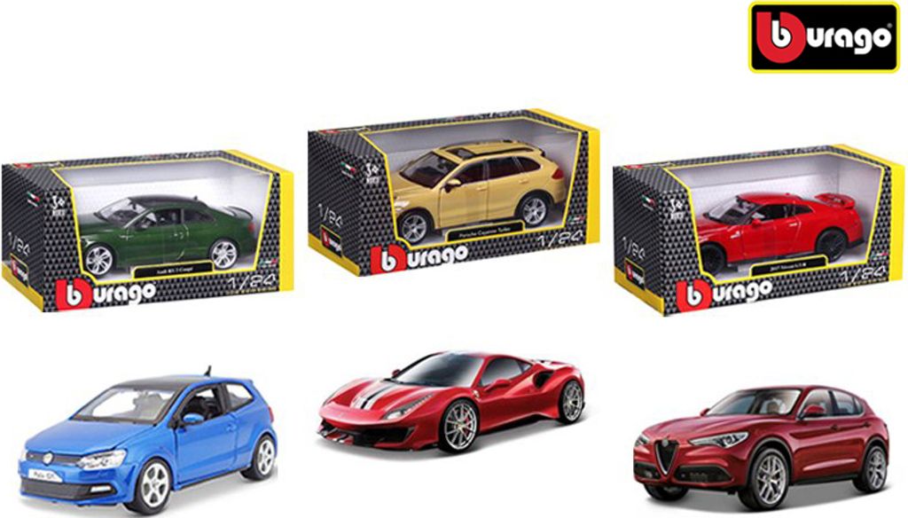 Bburago 1:24 Auto 12 pezzi ASST Immagine del prodotto 