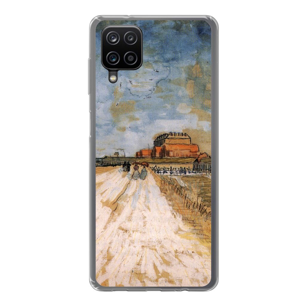 MuchoWow Handyhülle Schutzhülle Hülle für Samsung Galaxy A12 Straße entlang der Stadtmauern von Paris - Vincent van Gogh Silikon Softcase Ha...