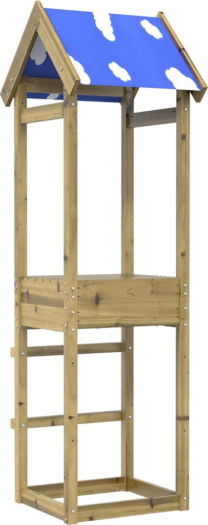 "Schlussverkauf" moderne Spielturm - Schickes Design - Braun Massives imprägniertes Holz C17038