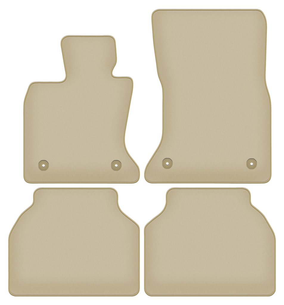 Velours-Fußmatten PREMIUM beige passend für BMW GT F07 xDrive (2009-2017, GT) – mit Befestigungen – passgenau