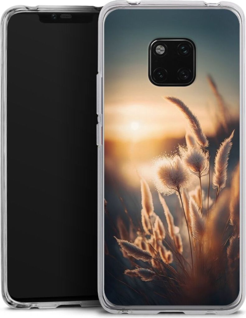 DeinDesign Handyhülle für Huawei Mate 20 Pro Silikon Hülle Case Smartphone Schutzhülle Natur Sonne Pampasgras