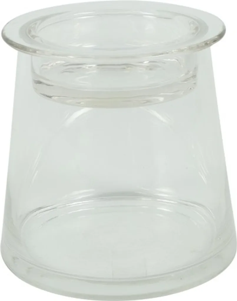 Photophore en verre avec couvercle Hanny pour bougies et décoration 14cm