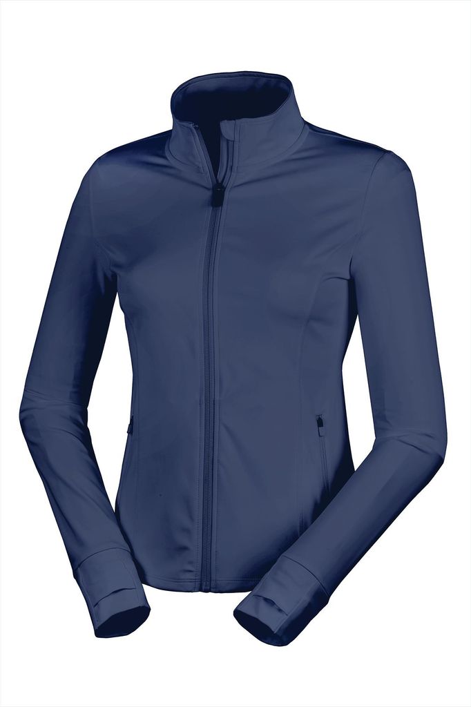 Result Damen Fitnessjacke eng anliegend dehnbar mit Daumenlöchern aus recycelten Materialien