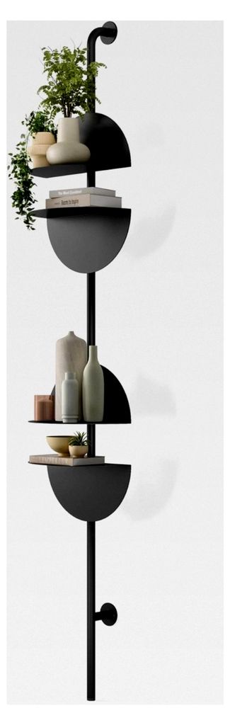 Solis Metallregal mit 4 verstellbaren Regalböden – Schwarzes Aufbewahrungsregal für Wohnzimmer, Büro, Küche und Schlafzimmer – Modernes Sta...