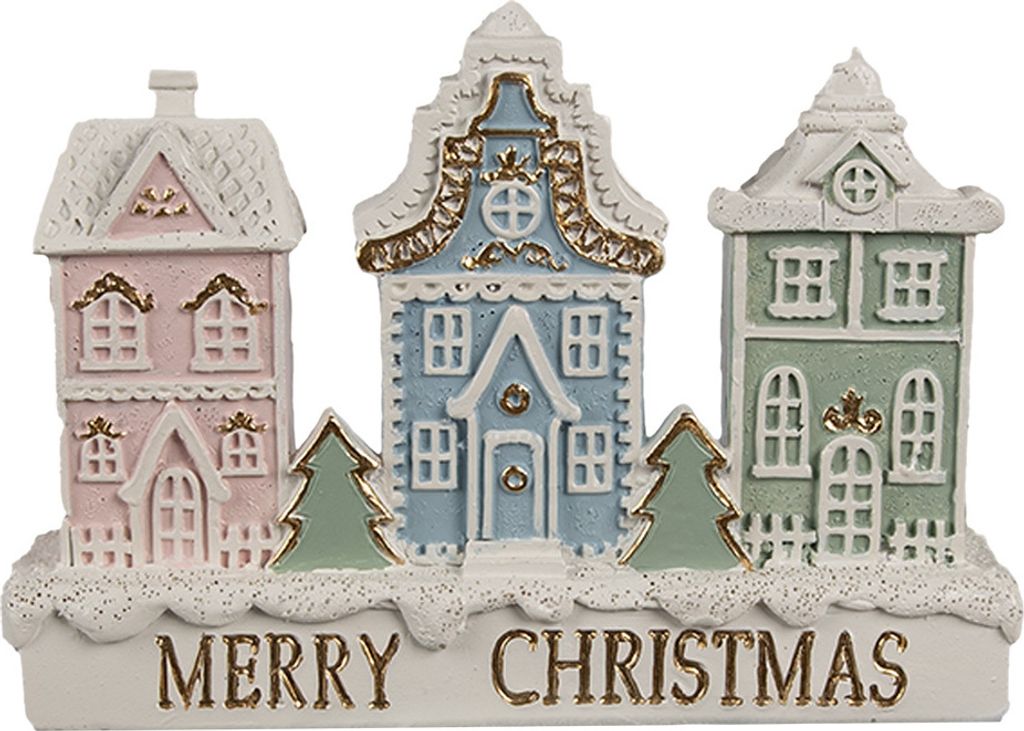 Clayre & Eef Lebkuchenhaus 13x4x10 cm Weiß Polyresin