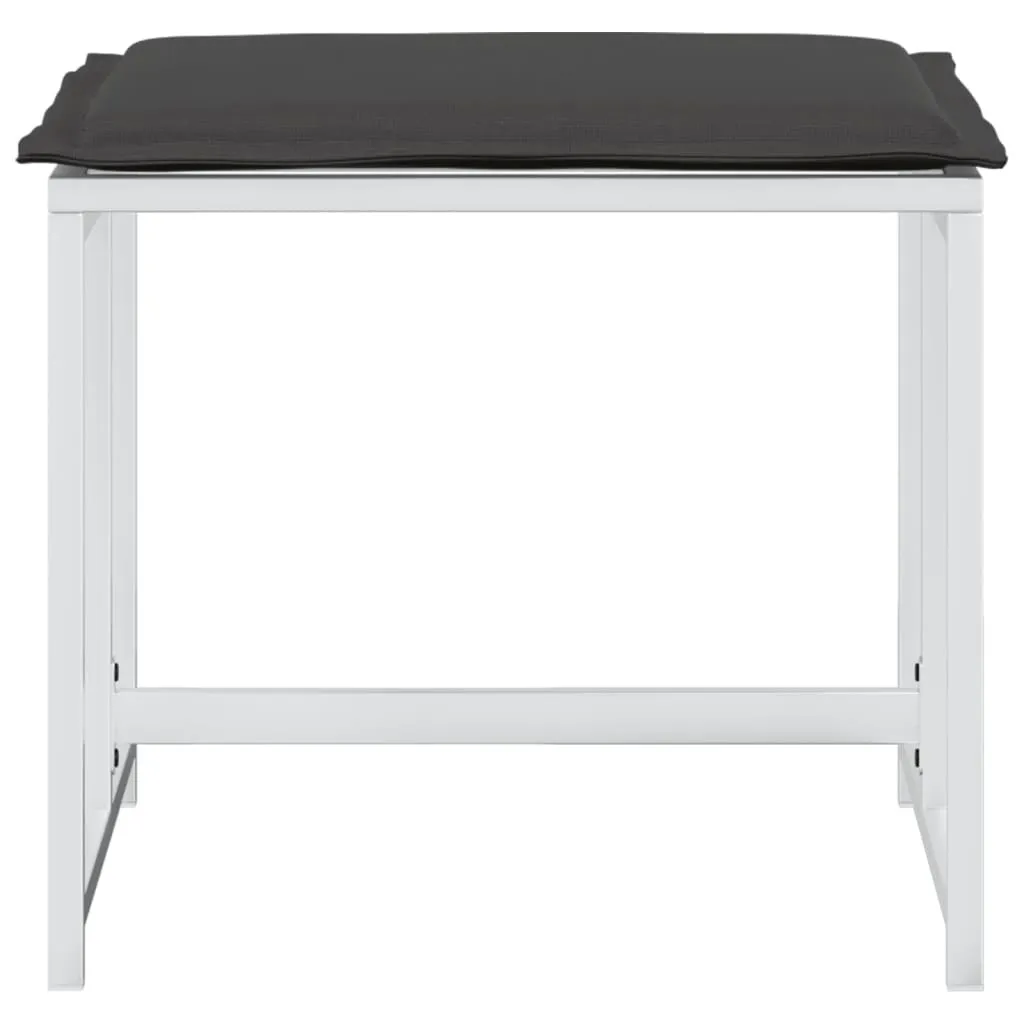 4 Sgabelli da Giardino Bianchi con Cuscini - Offerta Acciaio e Textilene - 4
