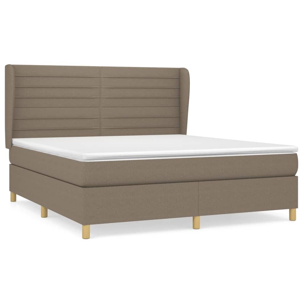 (Robust Möbel)Boxspringbett Modernes/Doppelbett - Polsterbett Erwachsene/r /Kind - mit Matratze Taupe 160x200cm Stoff - Klassische Betten DEM...
