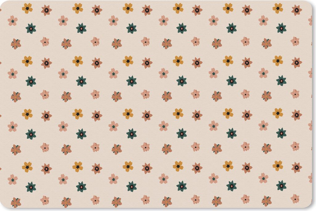 MuchoWow Mauspad Mousepad Blumen - Muster - Polka dots 27x18 cm - Mousepads - Maus Mat - Pad - Mausunterlage - Büroartikel - Desk Matten