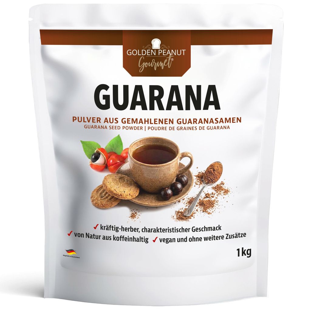 GOLDEN PEANUT Guarana Pulver 1 kg koffeinhaltiges Produktbild 