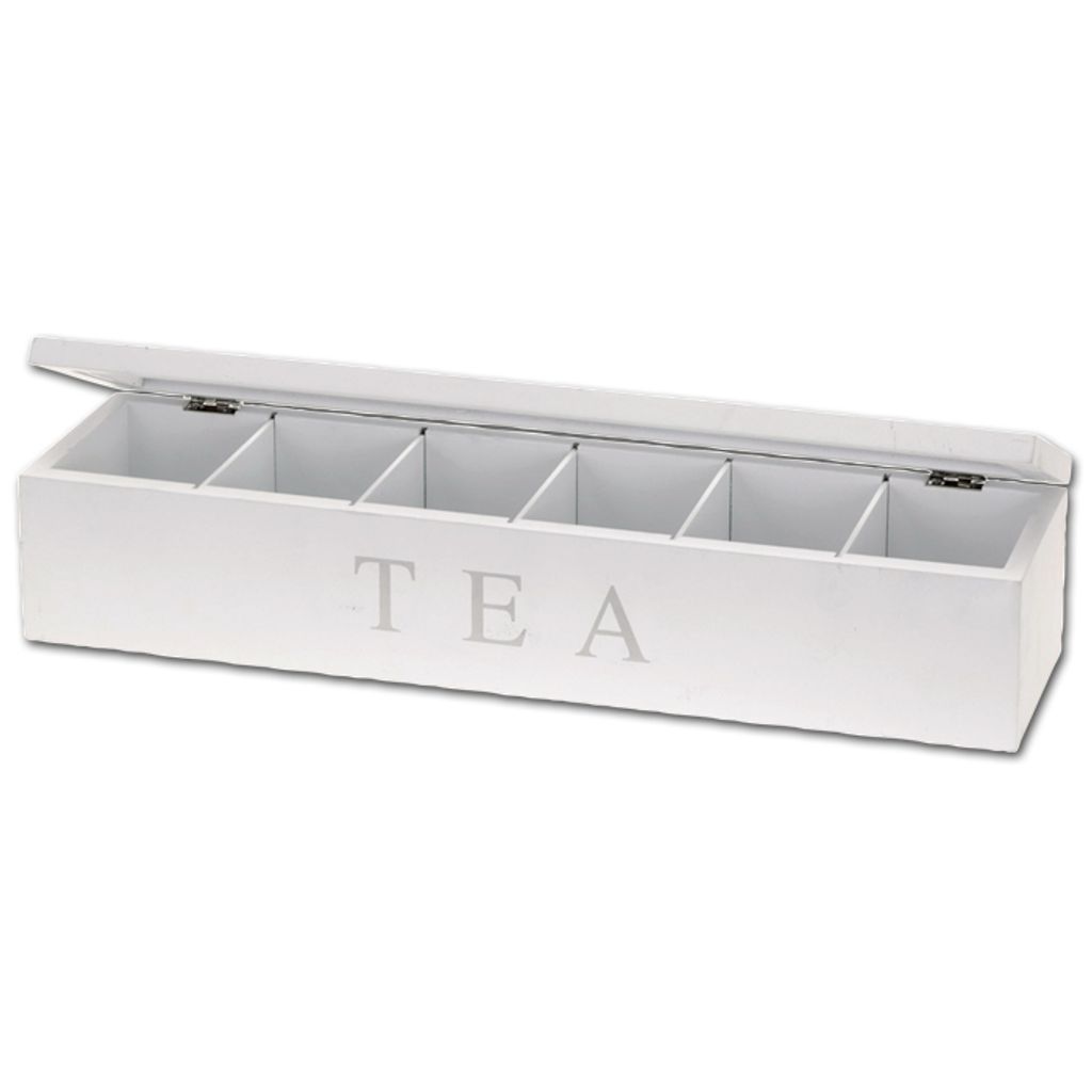 Teebox 9 Fächer Holz inkl Teebeutelhalter Teebeutelbox Teekiste Teebeutel Tee