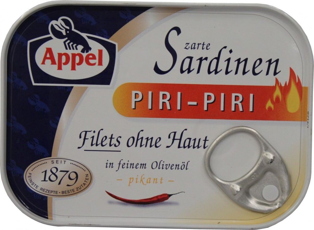 Appel Sardinenfilets Piri Piri in Olivenöl ohne Haut pikant Produktbild 