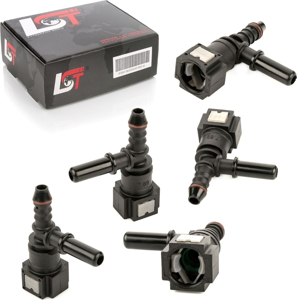 5x Schnellverschluss Kraftstoffleitung Kupplung Verbindung T-Stück 7,89 - 8 mm