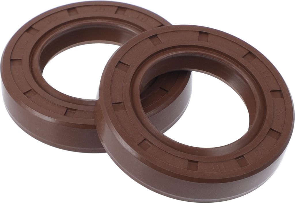 Universelle Öldichtung TC Doppellippe W Stahlfeder Dichtungsring Rotierende Wellendichtung 30x50x10mm Hochdruck FKM Gummi Braun 2 Stück