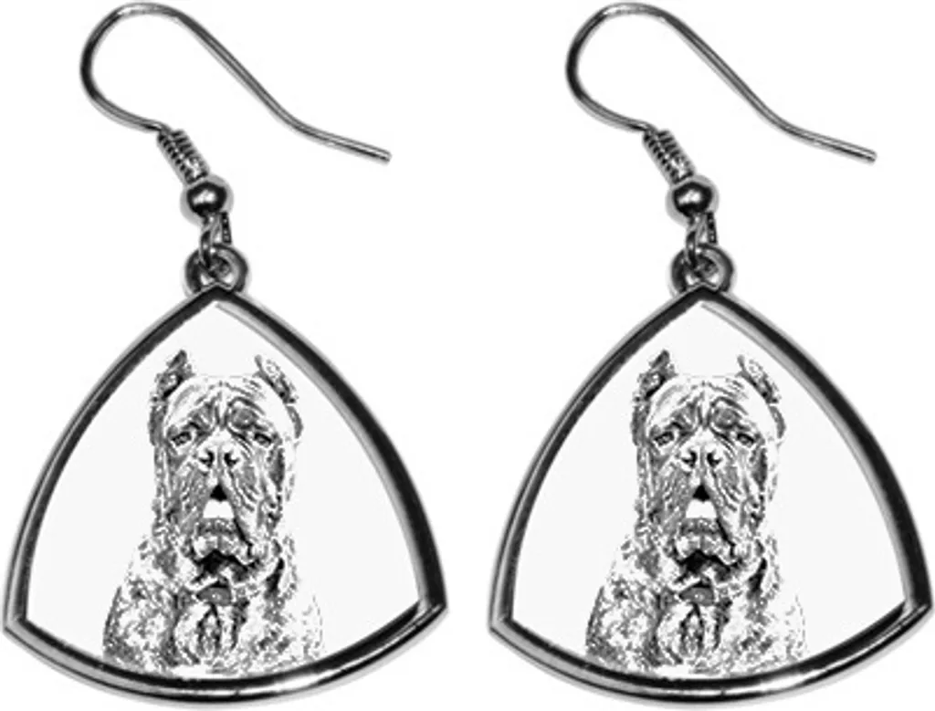 Cane Corso, Cane Corso Italiano, Cane di Macellaio - Orecchini a forma di cane, orecchini pendenti con immagine, gioielli personalizzati con la stampa del marchio Art-Dog