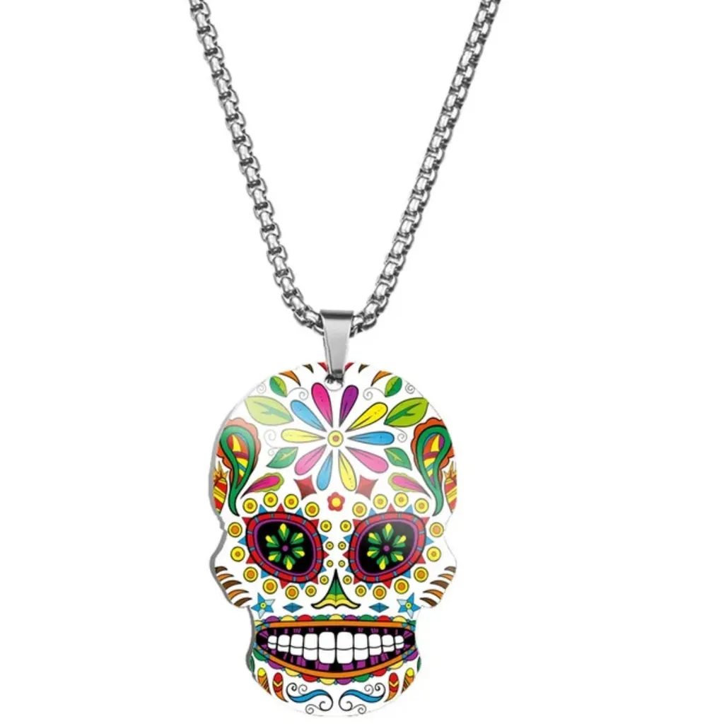 Collana Skull Multicolore - Accessorio Unico e Audace KP34154