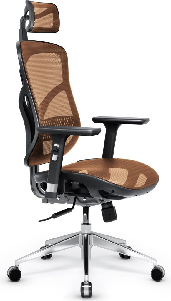 Diablo V-Basic Bürostuhl Chefsessel Netzstoff verstellbare Armlehnen höhenverstellbar ergonomisch Farbwahl, Farbe: Schwarz-Orange