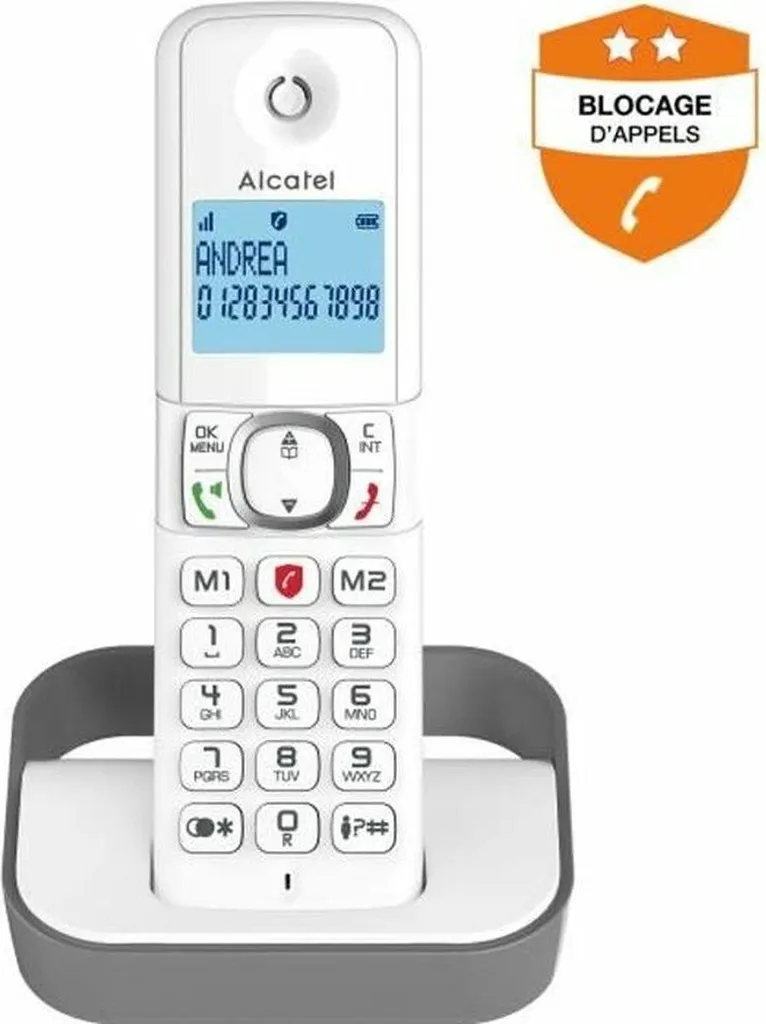 Alcatel F860 Solo Gris : téléphone fixe avec grand répertoire et mains libres
