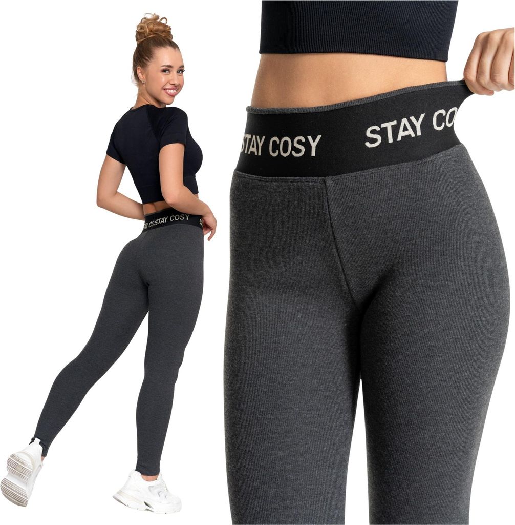 Damen Warme Leggings Warme Leggings Hohe Taille Elastisch Moraj L/Xl