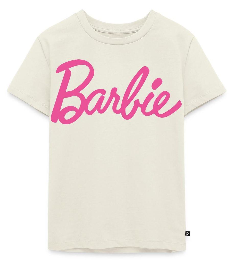 Spreadshirt Barbie Klassisches Logo Kinder Premium T-Shirt, 134/140 (8 Jahre), Naturweiß