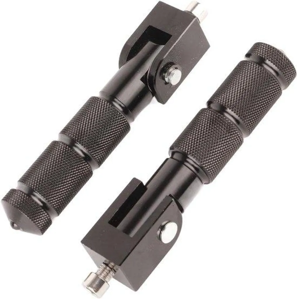 Repose-pieds rabattables 8mm en aluminium noir anodisé - Paire de 2