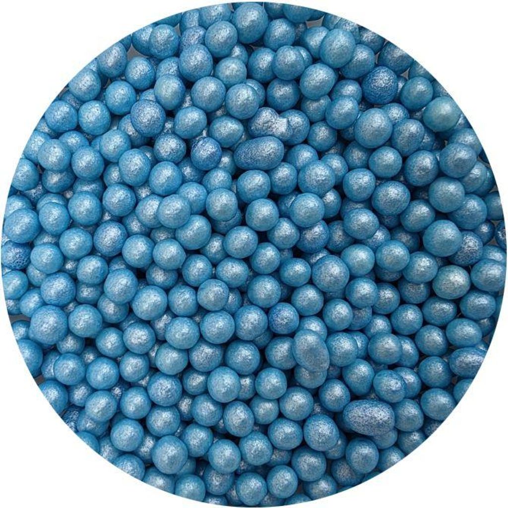 Zuckerreisperlen blau perlmutt 7mm 80g