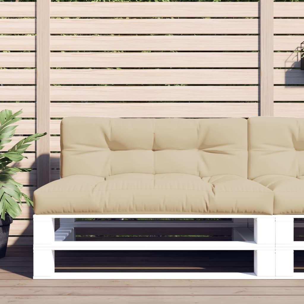 Langlebige Palettenkissen 2-tlg. Beige Stoff Gartenmöbelauflagen Möbel4162863