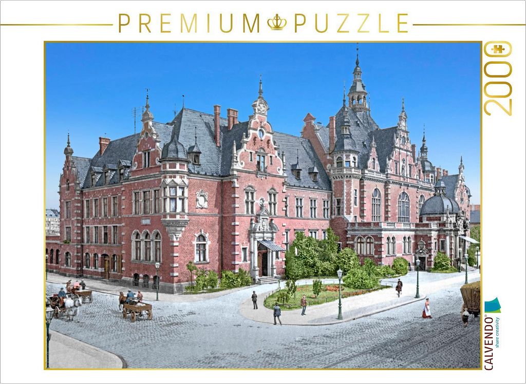 CALVENDO Puzzle Leipzig - Buchhändlerbörse um 1900 2000 Teile Puzzle quer | 2000 Teile Lege-Größe 90x67cm Foto-Puzzle für glückliche Stunden