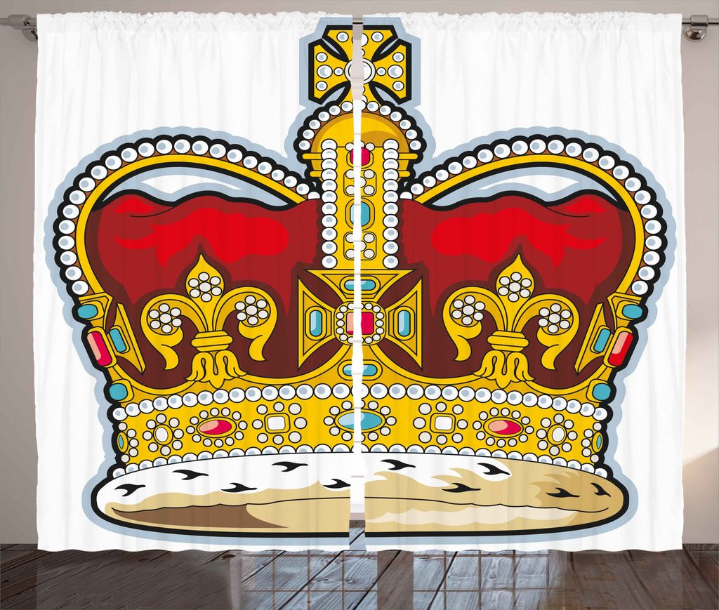 ABAKUHAUS Heraldik Rustikaler Vorhang, Mittelalterliche Formen Steine, Wohnzimmer Universalband Gardinen mit Schlaufen und Haken, 280 x 175 cm, Rub...