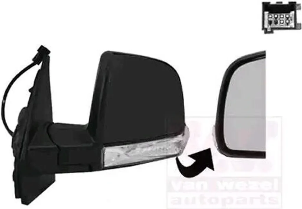 Rétroviseur extérieur gauche VAN WEZEL 1638803 pour OPEL Combo X12