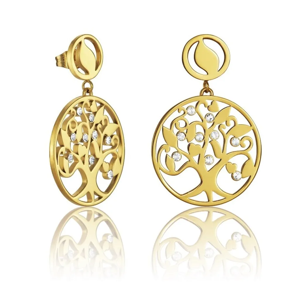 Orecchini Happiness 80007E11012 Placcati Oro con Cristalli | Eleganza