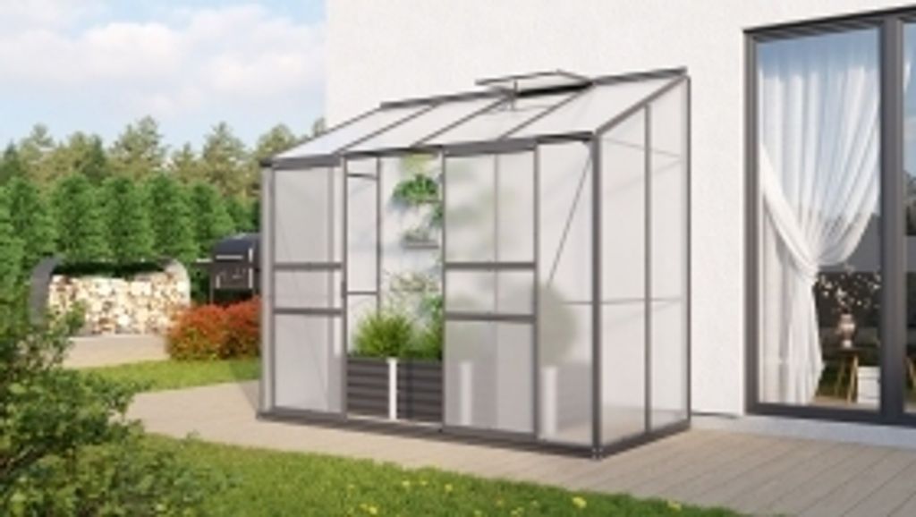 Vitavia Anlehn-Gewächshaus "Styx 3300" schwarz 3,3 m² 4 mm HKP