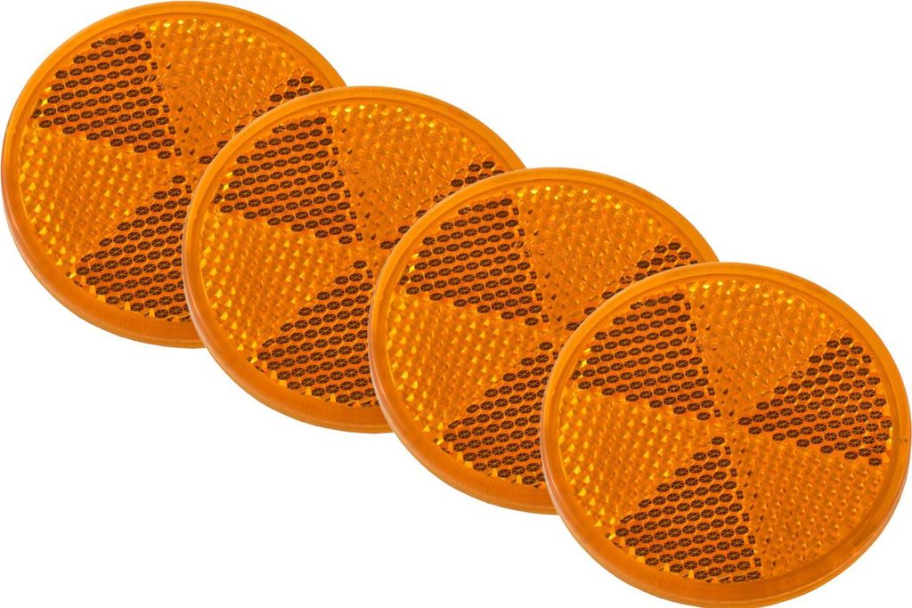 Set: Vier Selbstklebende Gelbe Reflektoren Fi 60 Mm