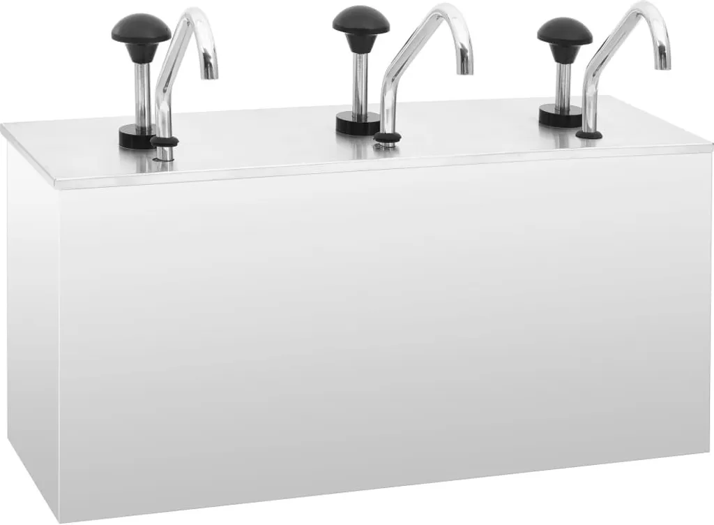 Distributeur sauce inox 3 réservoirs de 3.5L - Dosage précis et propre