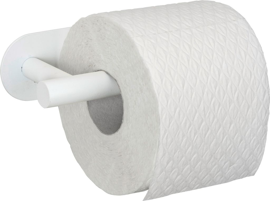 WENKO Toilettenpapierhalter Orea Bad Accessoire Klo Ohne Bohren Edelstahl Weiß