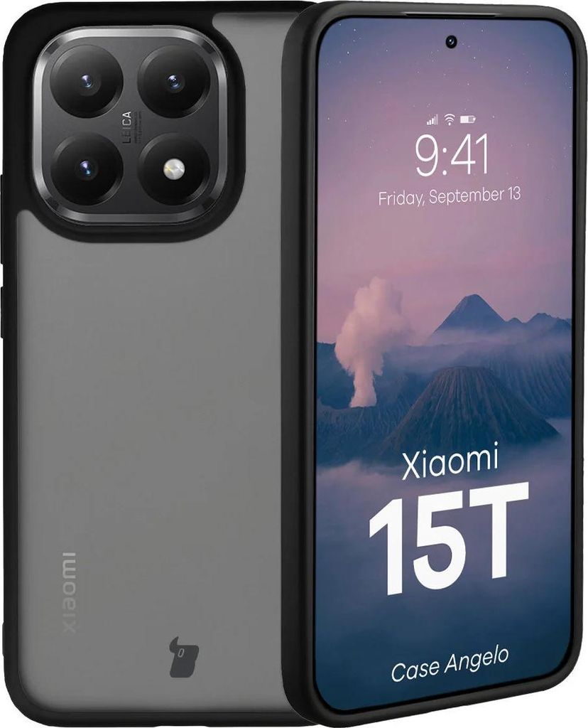 Handyhülle für Xiaomi 15T, Bizon Case Angelo, Getönte mit schwarzem Rahmen
