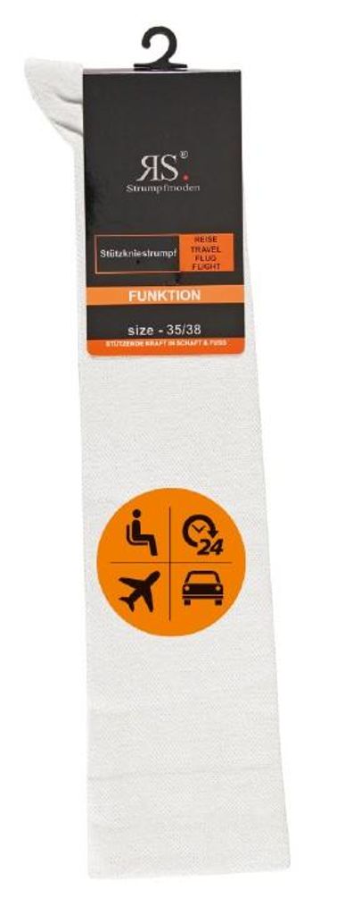 2 Paar Reisestrümpfe Stützstrümpfe Kompressionsstrümpfe 43/46 weiß