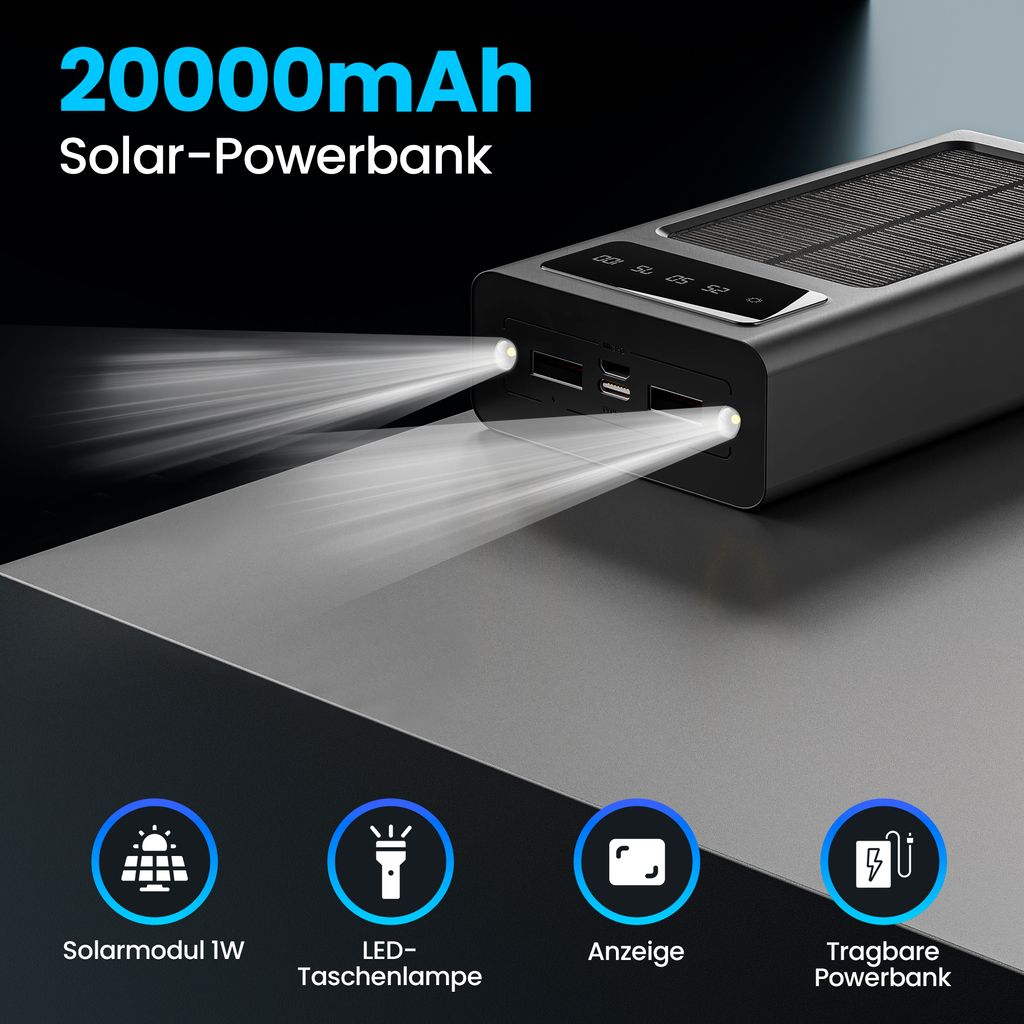 Extralink EPB-092 20000mAh Černá | Power banka | Solární Obrázek produktu 12