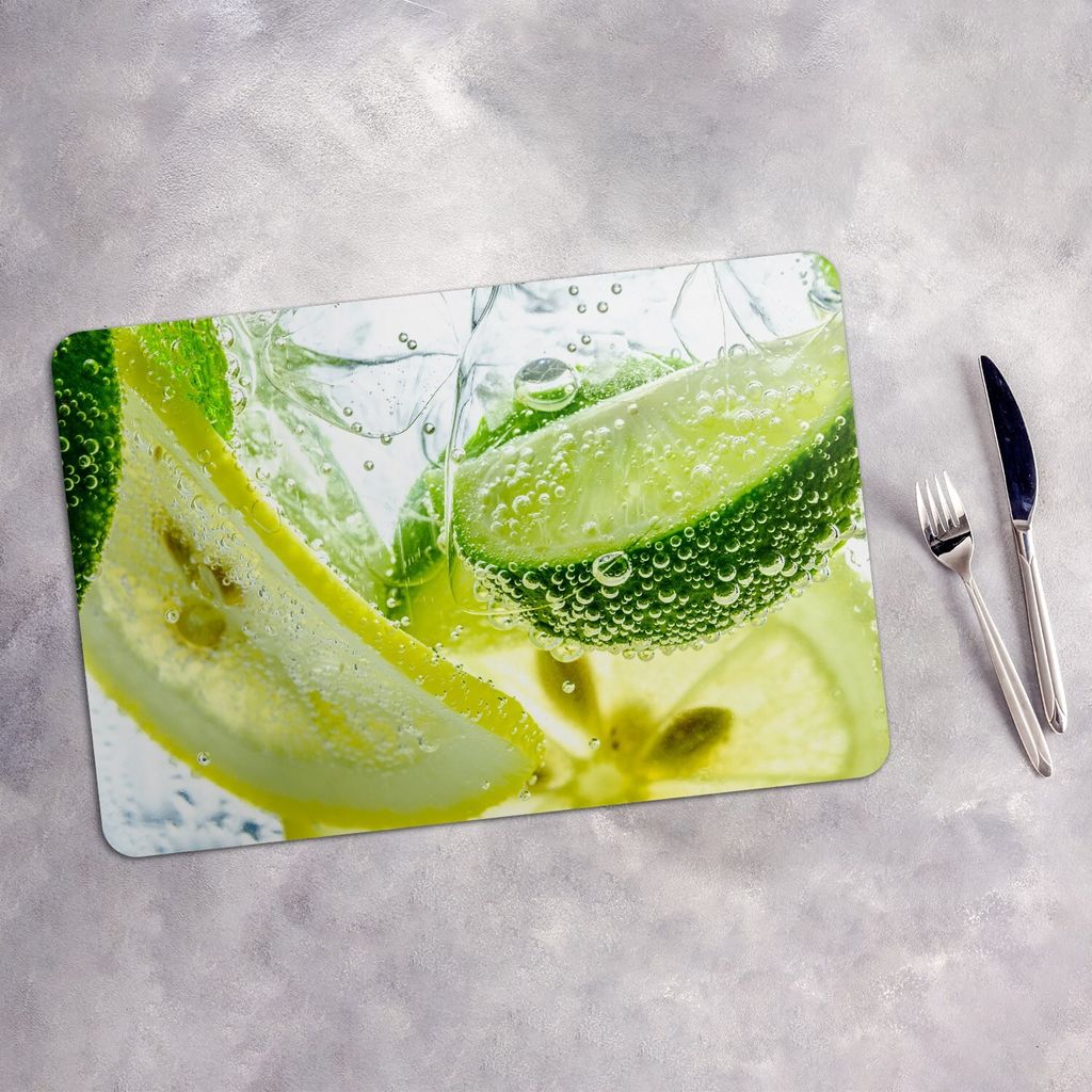 Tischset 4x45x30 cm Platzset Tischmatte Platzmatte Untersetzer - Zitrone in Wasser